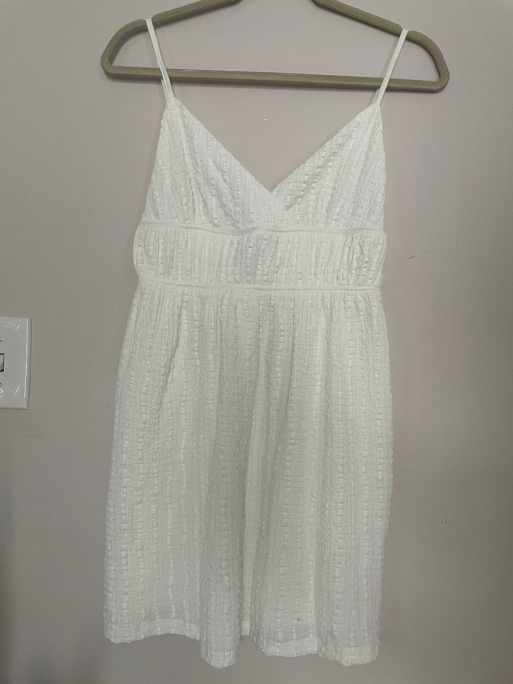 Princess Polly White Textured Spaghetti Strap Dress